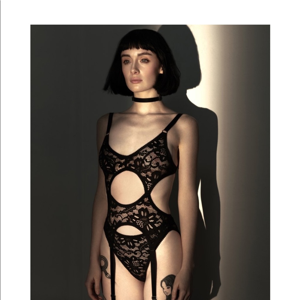 Lingerie- Black Lace Bodysuit - Picture 1 of 4